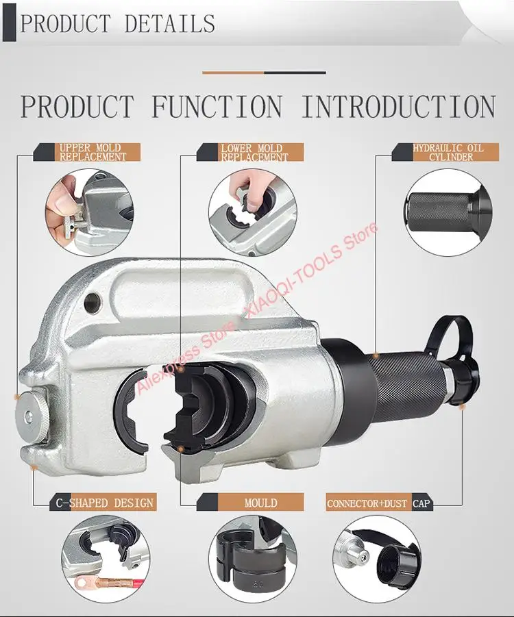 Hydraulic Crimping Tool 400Mm2 - Hydraulic Crimping Head EP-510H Range 50-400MM2