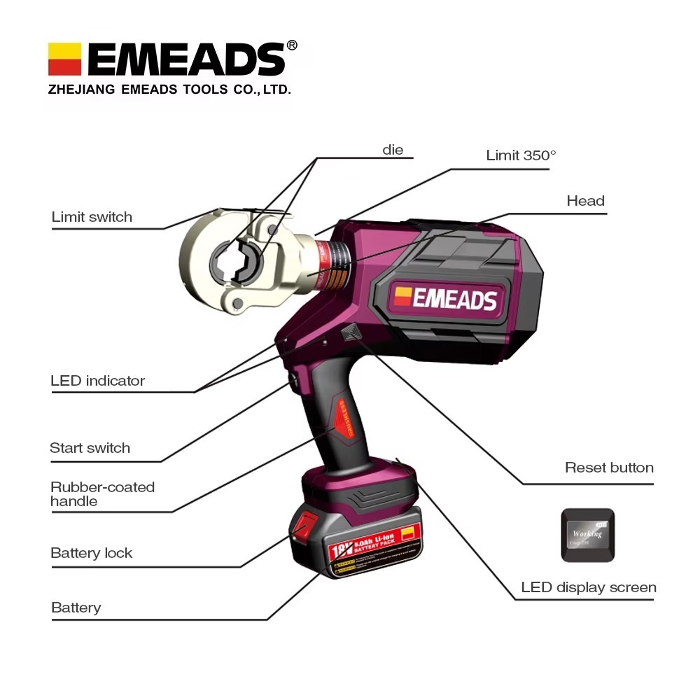Hydraulic Crimping Tool 16-300Mm2 - 16-300mm2 Electric Hydraulic Crimping Tool Rechargeable