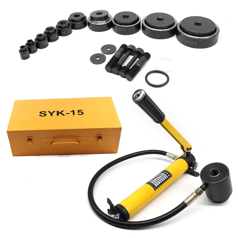 【Hot】15T Manual Hydraulic Hole - огляд і ціна Hydraulic Knockout Punch Set