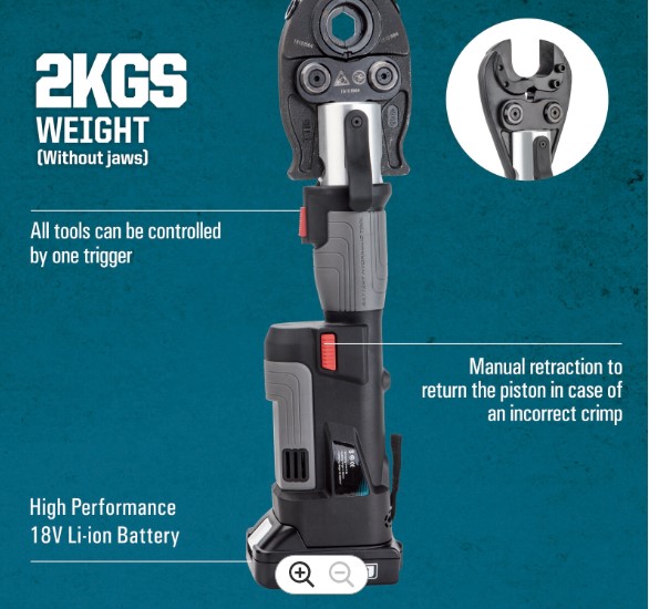 For PZ-300C 19kn Mini 2-in-1 B - огляд і ціна Electric Hydraulic Crimping Tool 300Mm2
